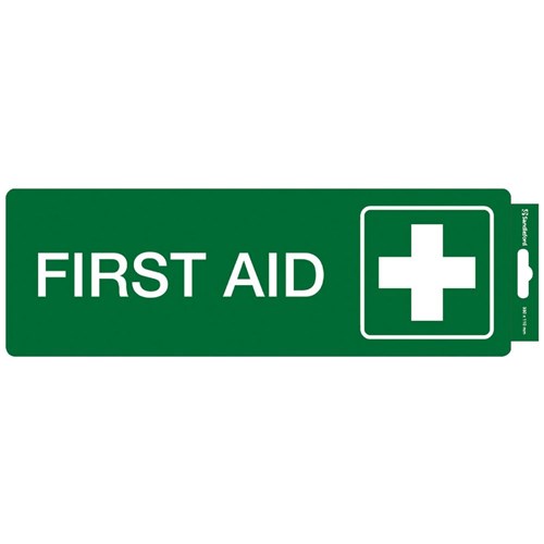 SANDLEFORD SIGNS SELF ADHESIVE 330x95mm First Aid
